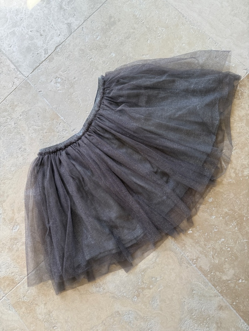 Gray Glitter Tulle Skater Skirt